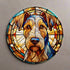 Airedale Terrier Circular Glass Suncatcher Worktop Saver